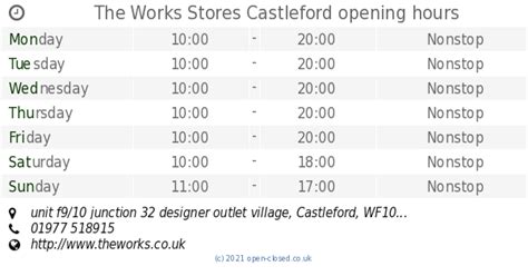 burberry castleford opening times.